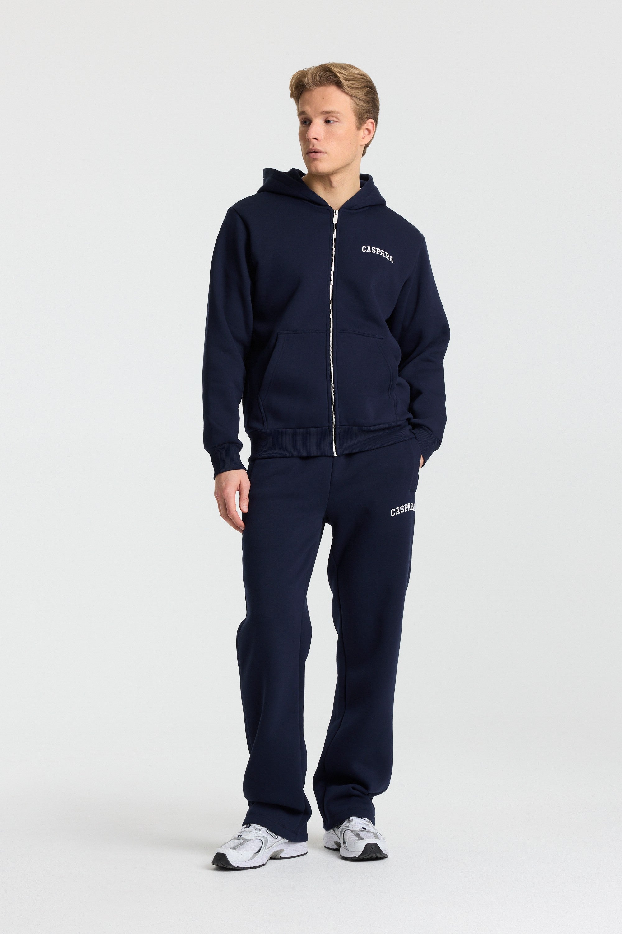 M. Varsity Zip Hoodie - Navy